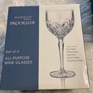 MARQUIS BY WATERFORD BROOKSIDE 4 GLASSES BRAND NEW WITH BOX HEAVY AND BEAUTIFUL